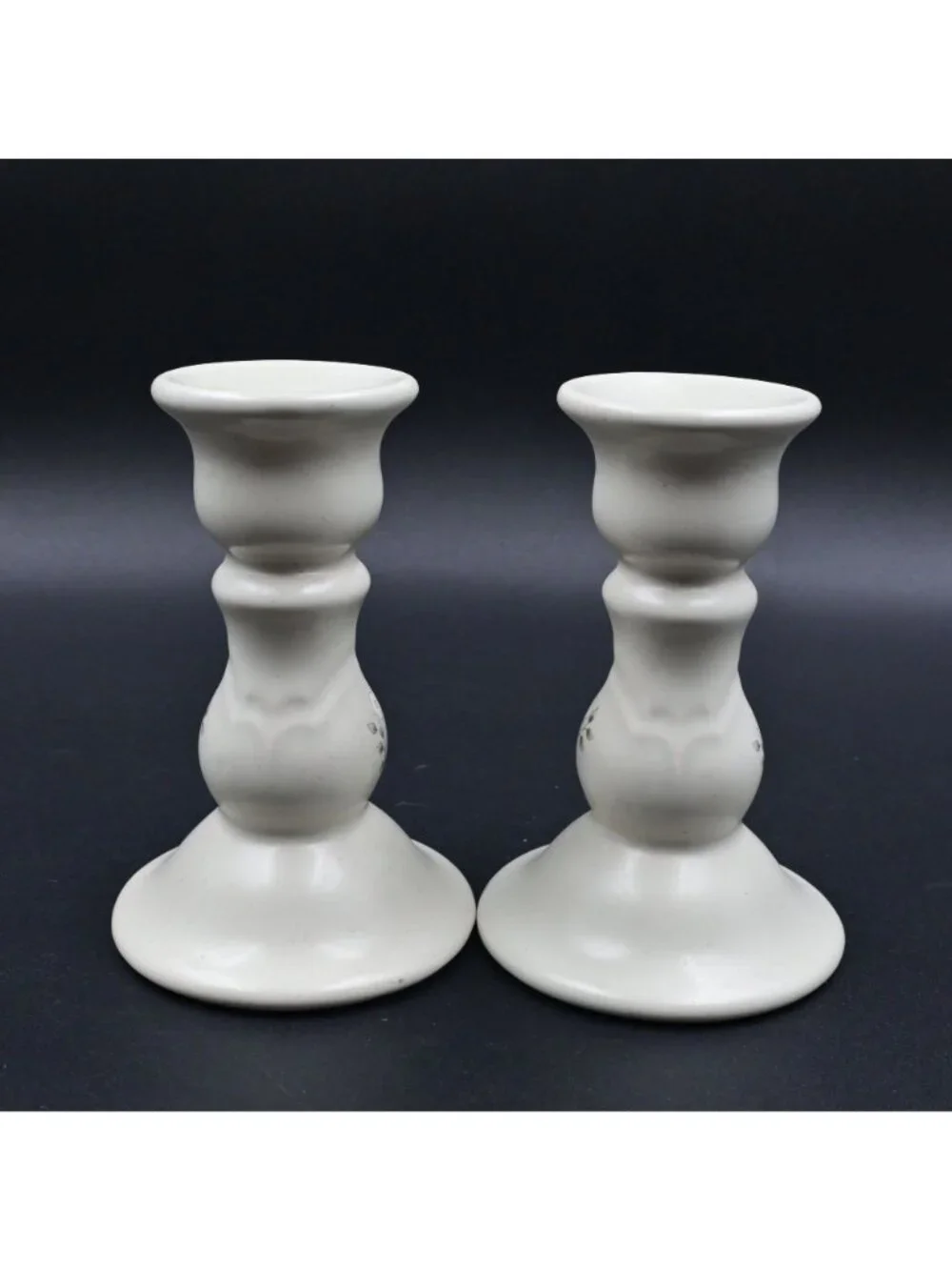 Pfaltzgraff Heirloom Pattern Set of 2 Candlesticks Candle Holders 5”